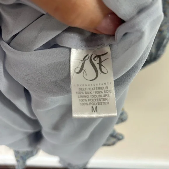 Love Shack Fancy Popover Dress in Blue Floral sz‎ M - Picture 3 of 4